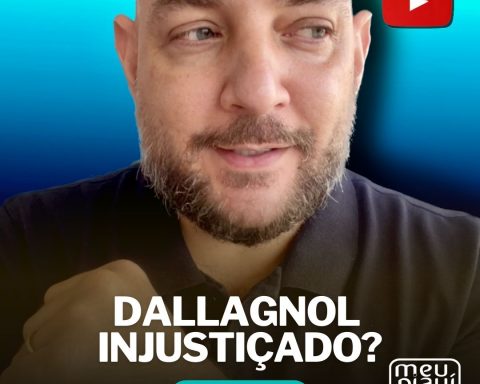 Fundo azul degradê. Dário Castro à frente. Dallagnol Injustiçado? Coluna Dário Castro. Revista Meu Piauí.
