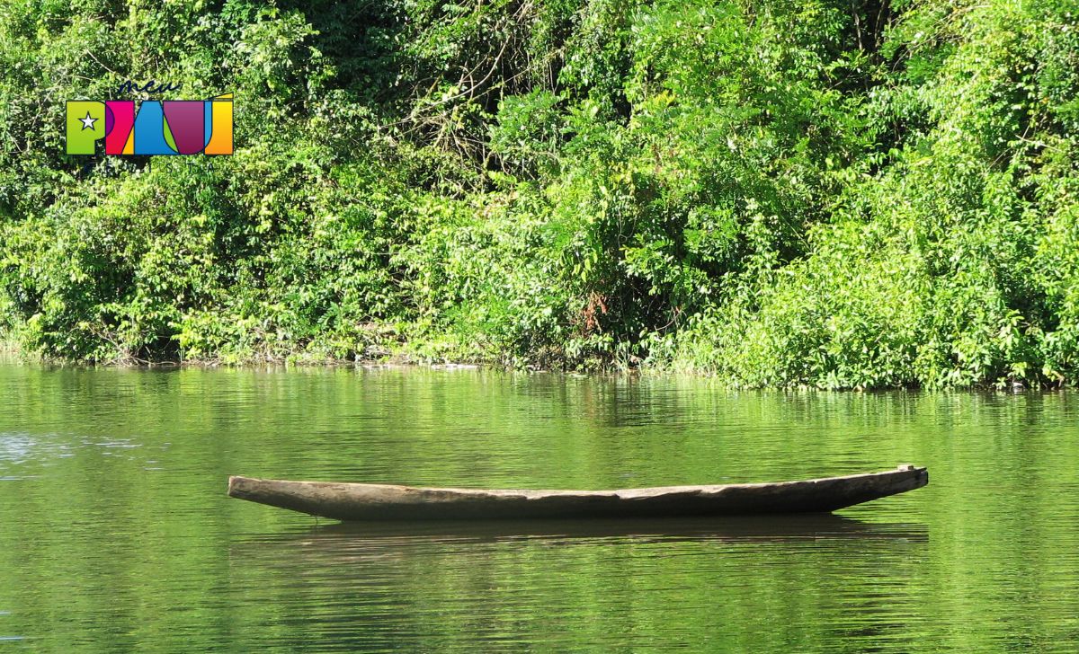 foto de canoa em lago representando ambiente preservado