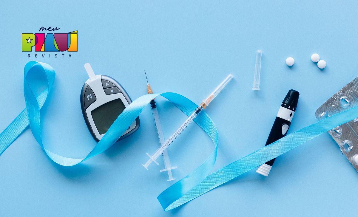 foto de fundo azul com medicamentos para diabéticos